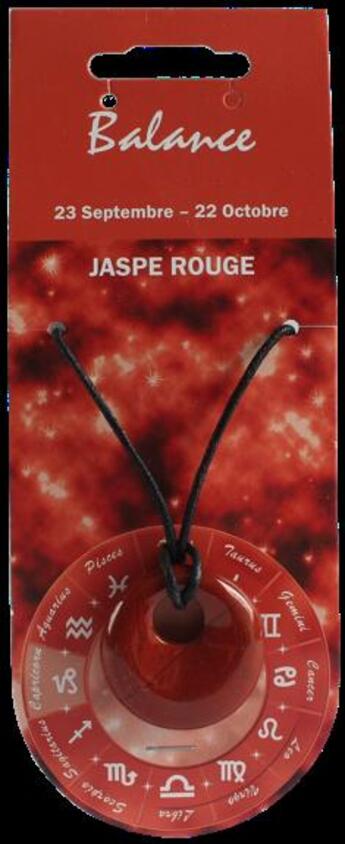 Couverture du livre « Pendentif pierre ronde percee - balance - jaspe rouge » de  aux éditions Dg-exodif