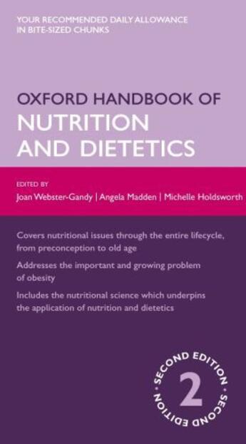 Couverture du livre « Oxford Handbook of Nutrition and Dietetics » de Joan Webster-Gandy aux éditions Oup Oxford