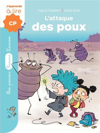 Couverture du livre « Un sorcier à l'école ; l'attaque des poux » de Ingrid Chabbert et Zelda Zonk aux éditions Larousse