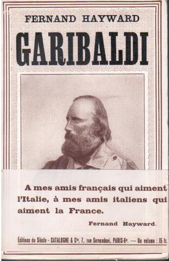 Couverture du livre « Garibaldi » de Fernand Hayward aux éditions Nel