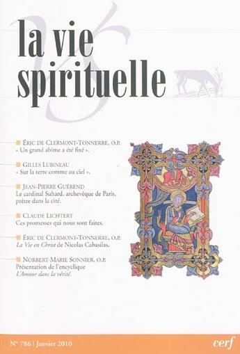 Couverture du livre « La vie spirituelle n 786 » de  aux éditions Cerf