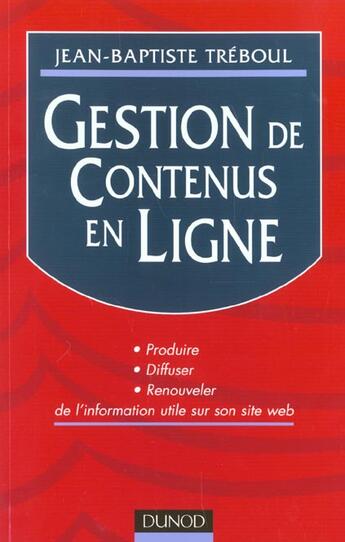 Couverture du livre « Gestion De Contenus En Ligne » de Treboul aux éditions Dunod