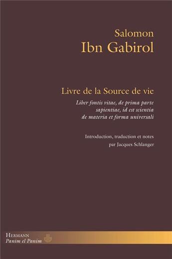 Couverture du livre « Livre de la source de vie » de Ibn Gabirol Salomon aux éditions Hermann