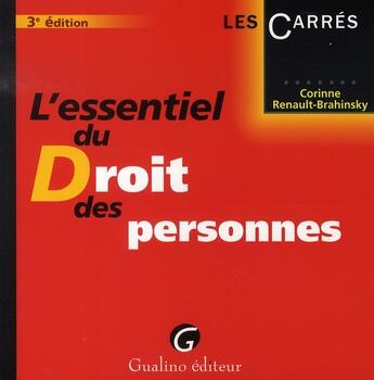 Couverture du livre « L'essentiel du droit des personnes » de Renault-Brahinsky Co aux éditions Gualino