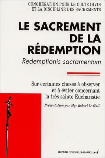 Couverture du livre « Le sacrement de la redemption » de Gallimard Loisirs aux éditions Cerf