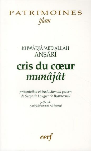 Couverture du livre « Cris du coeur munâjât » de Khawadja Ansari aux éditions Cerf