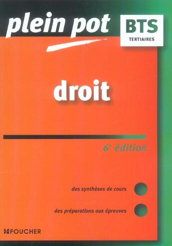 Couverture du livre « Droit Tertiaire » de Robert Cavalerie et M Fontaine aux éditions Foucher