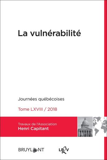 Couverture du livre « La vulnérabilité » de  aux éditions Bruylant