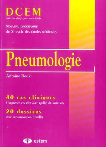 Couverture du livre « Pneumologie » de Antoine Roux aux éditions Estem