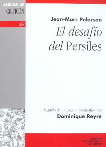 Couverture du livre « El desafio del persiles » de Pelorson Jm aux éditions Pu Du Midi