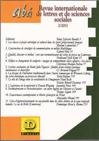 Couverture du livre « Aba 2013 » de  aux éditions Dianoia