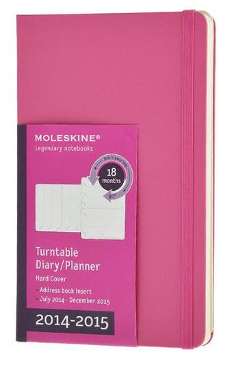 Couverture du livre « Agenda 18 mois semainier orientable 2014-2015 poche rose couverture rigide » de Moleskine aux éditions Moleskine Papet