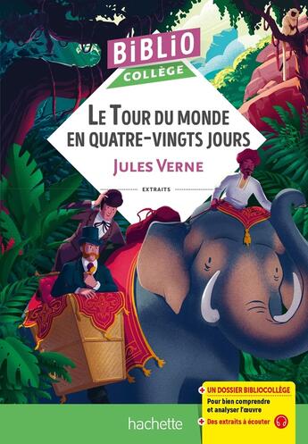 Couverture du livre « Le tour du monde en 80 jours, de Jules Verne » de Sylvie Beauthier et Isabelle Lisle aux éditions Hachette Education