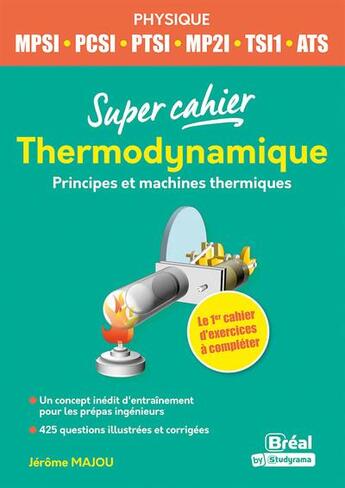 Couverture du livre « Thermodynamique : 1re année MPSI PCSI, TSI 1, ATS » de Jerome Majou aux éditions Breal