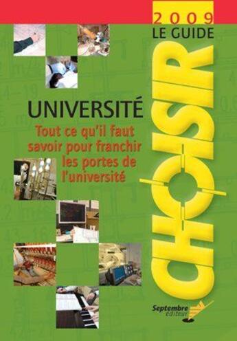 Couverture du livre « Guide choisir unversite 2009 » de  aux éditions Septembre