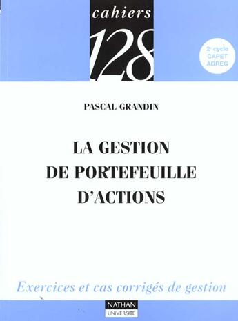 Couverture du livre « La Gestion De Portefeuille » de Grandin/Pascal aux éditions Nathan