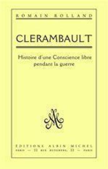 Couverture du livre « Clérambault » de Romain Rolland aux éditions Albin Michel