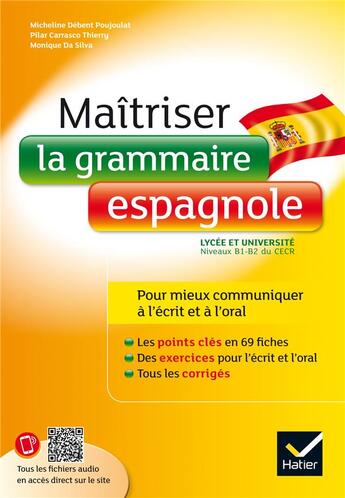 Couverture du livre « Maîtriser la grammaire espagnole » de Micheline Debent Poujoulat et Thierry Pilar Carrasco et Monique Da Silva aux éditions Hatier