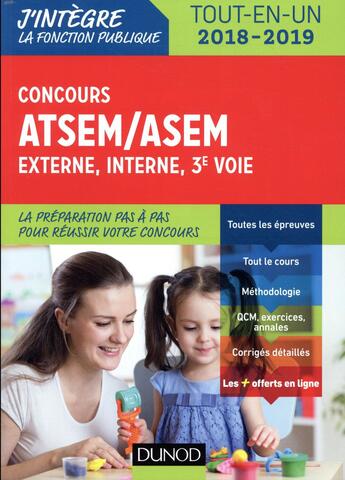 Couverture du livre « Concours ATSEM/ASEM ; interne et 3e voie, ville de Paris (édition 2018/2019) » de Corinne Pelletier aux éditions Dunod