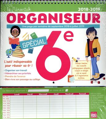 Couverture du livre « Organiseur memoniak special 6e 2018-2019 » de  aux éditions Editions 365