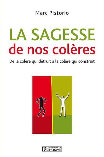 Couverture du livre « La sagesse de nos colères » de Marc Pistorio aux éditions Editions De L'homme