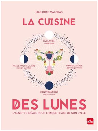 Couverture du livre « La cuisine des lunes ; l'assiette idéale pour chaque phase de son cycle » de Marjorie Malgras aux éditions La Plage