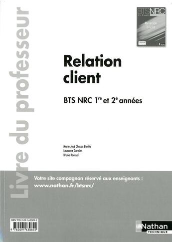 Couverture du livre « Relation client bts 1re et 2e annees bts nrc livre du professeur » de  aux éditions Nathan