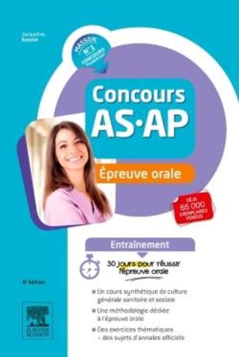 Couverture du livre « ENTRAINEMENT : concours AS/AP ; épreuve orale ; entraînement » de Jacqueline Gassier aux éditions Elsevier-masson