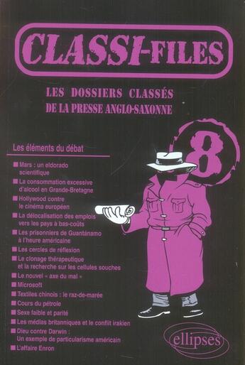 Couverture du livre « Classi-files n.8 » de  aux éditions Ellipses