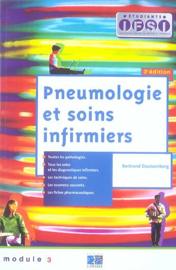 Couverture du livre « Pneumologie et soins infirmiers 4eme edition (4e édition) » de Dautzenberg aux éditions Lamarre