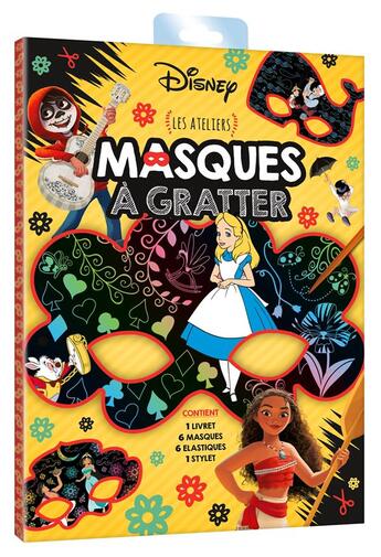 Couverture du livre « Les ateliers Disney : masques à gratter » de Disney aux éditions Disney Hachette