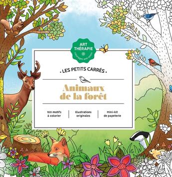 Couverture du livre « Art thérapie ; les petits carrés : animaux de la forêt » de Caroline Aellen aux éditions Hachette Heroes