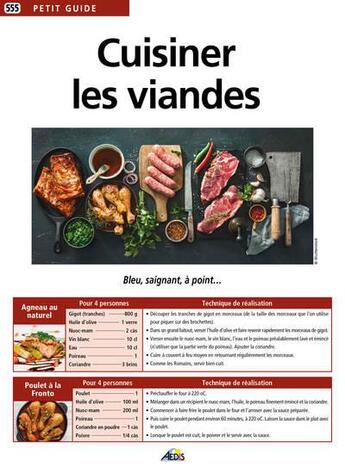 Couverture du livre « Cuisiner les viandes » de  aux éditions Aedis