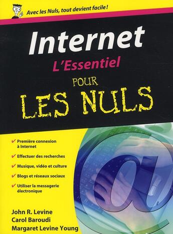 Couverture du livre « Internet l'essentiel pour les nuls » de Levine/Baroudi/Young aux éditions First Interactive