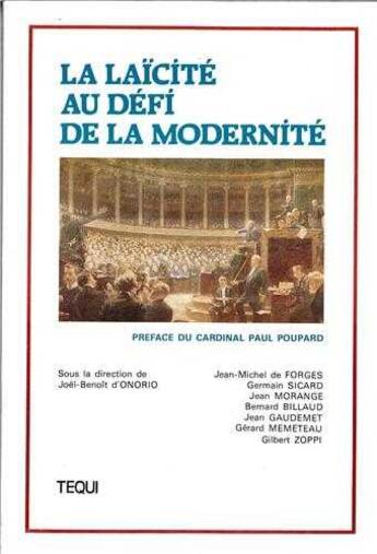 Couverture du livre « La laïcité au défi de la modernité » de Joel-Benoit D'Onorio aux éditions Tequi