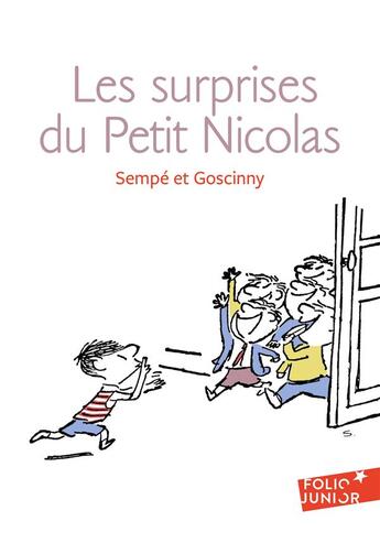 Couverture du livre « Le petit Nicolas : les histoires inédites t.5 ; les surprises du petit Nicolas » de Jean-Jacques Sempe et Rene Goscinny aux éditions Gallimard-jeunesse