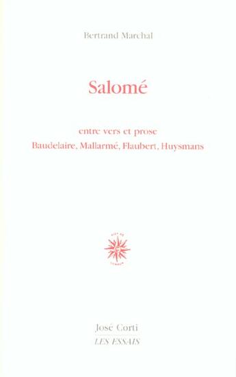 Couverture du livre « Salome » de Bertrand Marchal aux éditions Corti