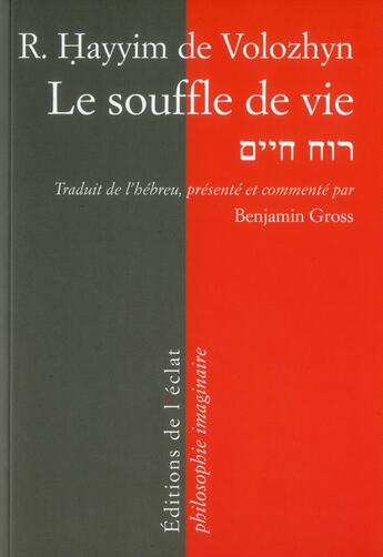 Couverture du livre « Le souffle de vie » de Benjamin Gross et Haim De Volozhyn aux éditions Eclat