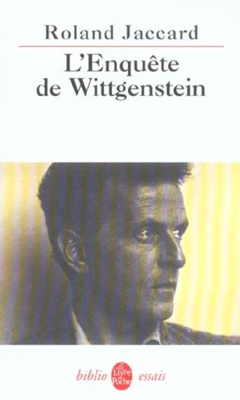 Couverture du livre « L'enquete de wittgenstein » de Roland Jaccard aux éditions Le Livre De Poche