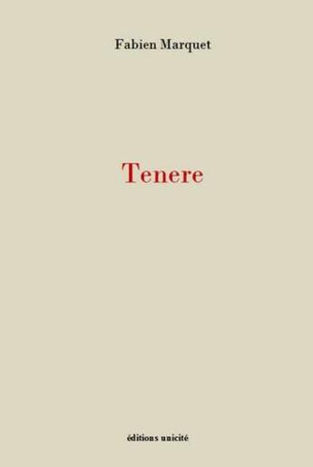 Couverture du livre « Tenere » de Fabien Marquet aux éditions Unicite