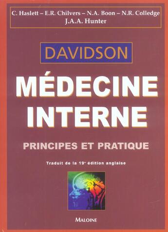 Couverture du livre « Davidson ; medecine interne ; principes et pratique (2e édition) » de  aux éditions Maloine