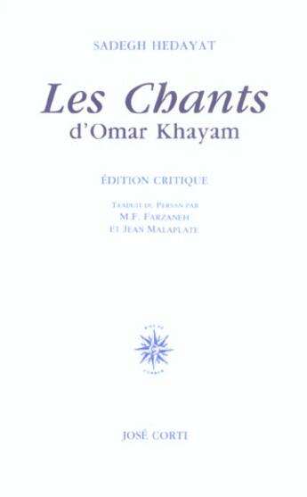 Couverture du livre « Les chants d'omar khayam » de H_Ayyam Ni Apori aux éditions Corti