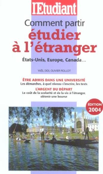 Couverture du livre « Comment partir etudier a l'etranger » de Yael Didi aux éditions L'etudiant