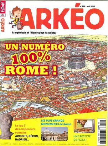 Couverture du livre « Arkeo junior n 250 rome avril 2017 » de  aux éditions Arkeo Junior