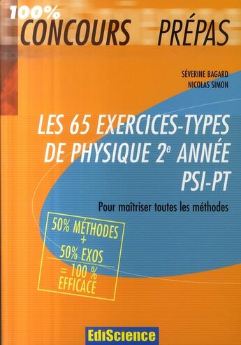 Couverture du livre « 60 exercices types ; physique ; 2e année PSI-PT » de Bagard+Simon aux éditions Ediscience