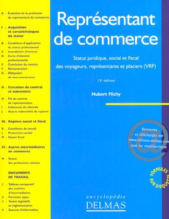 Couverture du livre « Representants de commerce » de Hubert Flichy aux éditions Delmas