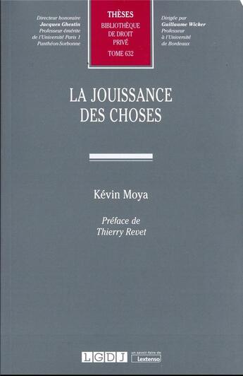 Couverture du livre « La jouissance des choses t.632 » de Kevin Moya aux éditions Lgdj