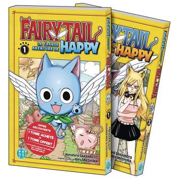 Couverture du livre « Fairy Tail - la grande aventure de Happy ; t.1 et t.2 » de Kenshiro Sakamoto aux éditions Nobi Nobi