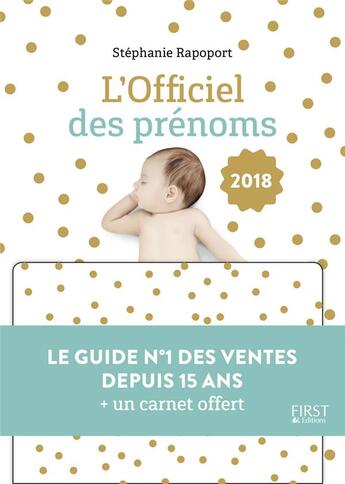 Couverture du livre « L'officiel des prénoms (édition 2018) » de Stephanie Rapoport aux éditions First