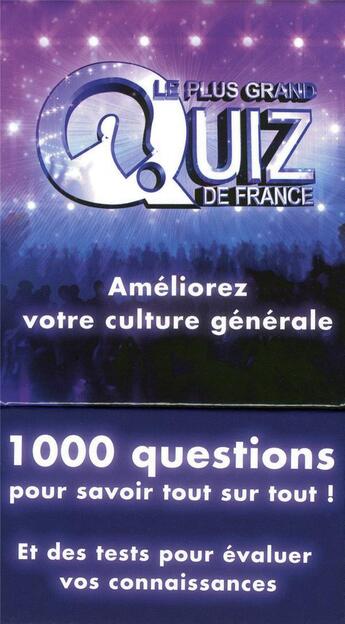 Couverture du livre « Le plus grand quiz de France ; coffret » de Tf1 aux éditions Michel Lafon